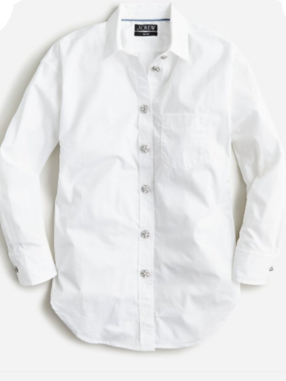 Jcrew Women's Relaxed-fit cotton poplin shirt with decorative jewel buttons 2